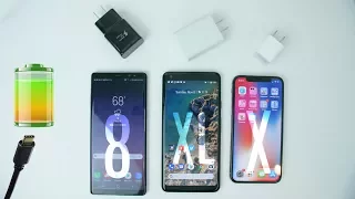 iPhone X vs Note 8 vs Pixel 2 XL CHARGE TEST!