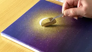 Moonlight Scenery / Acrylic Painting for Beginners / STEP by STEP #264