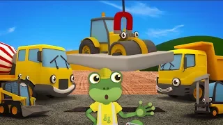 Construction Trucks Learn Teamwork | Gecko's Garage | Digger, Excavator, Road Roller & More