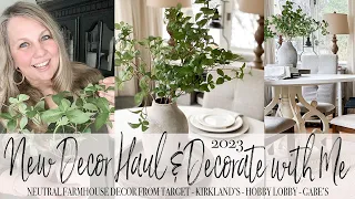 New Decor Haul and Decorate with Me | 2023 | Neutral Farmhouse-Style Decor