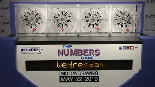 Midday Numbers Game Drawing: Wednesday, May 22, 2019