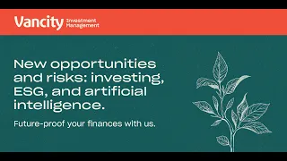 New opportunities and risks: investing, ESG, and artificial intelligence.
