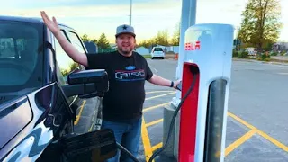 Charging Ford Lightning at Tesla Supercharger