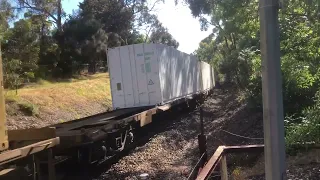 Freight train approaching Coromandel Station, Adelaide Hills