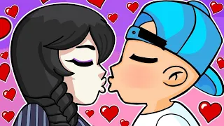 ¡MERLINA ADDAMS ME BESA EN MINECRAFT! 😱🖤😍 ¿SE ENAMORA DE MI?  PECHOCHIN EN MINECRAFT