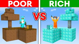 Mikey vs JJ: POOR vs RICH: SKYBLOCK Build Challenge in Minecraft