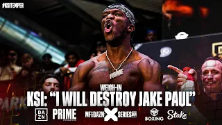 "I WILL DESTROY JAKE PAUL AND KEEP MY LEGACY!" - KSI and Faze Temper weigh-in | Misfits Boxing