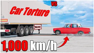 Beamng Drive | LadaVAZ 1982 With Dummy VS Truck Trailer 1,000 km/h | #cars crash test