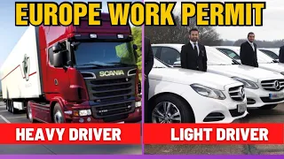 EUROPE WORK PERMIT | HEAVY DRIVER & LIGHT VEHICLE DRIVER | LIMITED SEATS | 9646934857, 9988365665