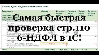 Самая быстрая проверка 110 строки 6-НДФЛ в 1С: проверьте даже если сдали 6-НДФЛ!