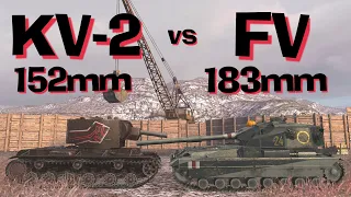 WOT Blitz Can KV-2 152mm Derp Kill an FV215b 183