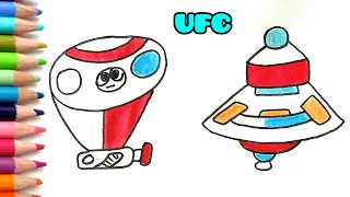 Hi Fun !! How To Draw A Simple UFC 🪂🚡 Very Easy For Children || Drawing Lessons for kids 🍓