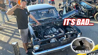 LS Fest Vegas Day 1 - James' Engine Legit TORCHED Itself & Leroy Makes His First Pass w/NEW Turbos!!