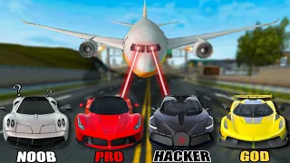 NOOB vs PRO vs HACKER vs GOD 🤯 vs PLANE 🛩 || Extreme Car Driving Simulator