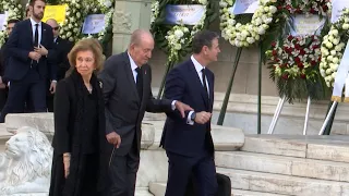 Los reyes eméritos acuden juntos al funeral de Constantino de Grecia en Atenas