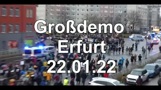 Erfurt 22.01.22 - Polizei völlig überfordert mit tausenden Demonstranten