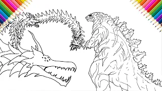 How to Draw Godzilla Earth vs Void Ghidorah