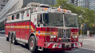 FDNY Rescue 1 "Outstanding" Responding in Manhattan with Sirens and Air Horn Compilation