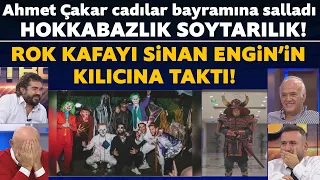 Ahmet Çakar cadılar bayramına salladı ROK kafayı Sinan Engin'in kılıcına taktı