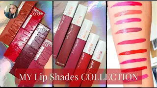 My Maybelline lipsticks collection || Maybelline Lipsticks & liquid Matte Inks || Lipstick Swatches