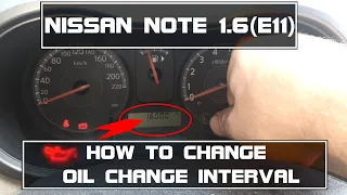 Nissan Note oil change interval reset SETUP