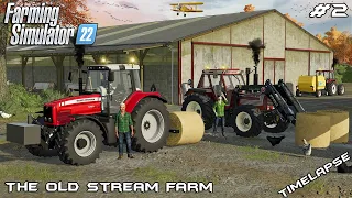 Baling and transporting 27 STRAW bales | The Old Stream Farm | Farming Simulator 22 | Episode 2