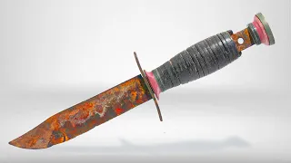 75 Year Old Survival Knife Restoration - Rust To Perfection!