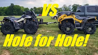 Canam outlander 850 XMR VS Renegade 650 XMR! Hole for Hole! Which is better?