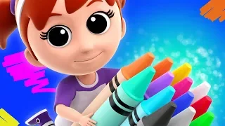 Crayons Color Song | Learn Colours | Nursery Rhymes For Children | Luke and Lily Cartoons
