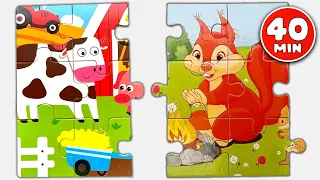 Learn Farm Animals and Numbers with Preschool Puzzle | Puzzle For Preschoolers