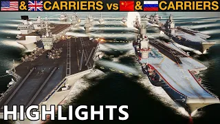 US/UK Carrier vs China/Russia Carrier: Battle Highlights | DCS