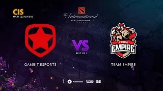 Gambit Esports vs Team Empire, TI9 Qualifiers CIS, bo1 [Maelstorm & Smile]