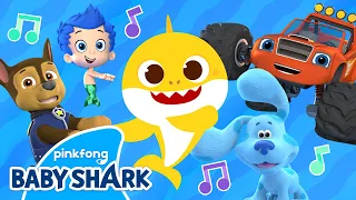 Sing with Baby Shark, Chase, Blaze, Gil and Blue | Nick Jr. Crew x Baby Shark | Baby Shark Official