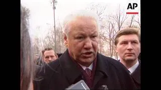 Russia-Yeltsin's first public outing since illness