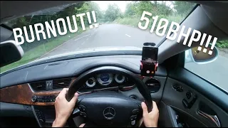 POV drive in my 510BHP Mercedes CLS55 AMG!! BURNOUT!!