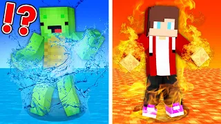 LAVA JJ vs WATER Mikey Survival Battle Challenge in Minecraft - Maizen