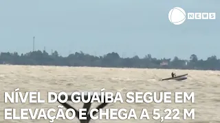 Nível do Guaíba segue em elevação e chega a 5,22 metros