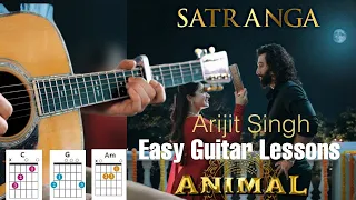 Arijit Singh - Satranga(Animal) Easy Guitar Lessons/Tutorial Chords | Strumming | Plucking