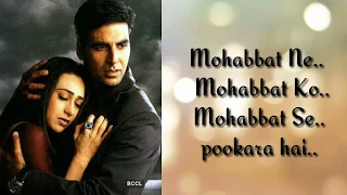 lyrics. Mohabbat Ne Mohabbat Ko | Ek Rishta movie song | Akshay Kumar | Karishma Kapoor