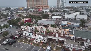 RAW DRONE VIDEO: Tornado damage in Panama City, Florida