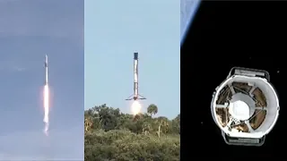 SpaceX CRS-18 Dragon launch & Falcon 9 first stage landing