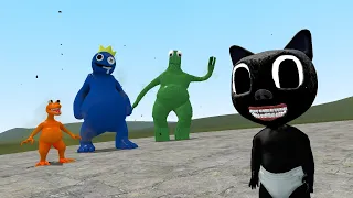 Rainbow Friends Fats VS Trevor Henderson Baby cartoon cat Garry's mod!