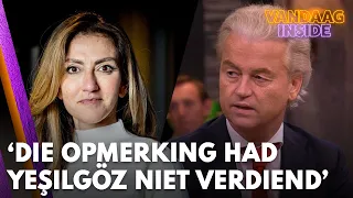 Wilders: 'Die opmerking had Yeşilgöz niet verdiend' | VANDAAG INSIDE