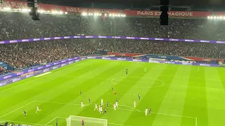 Incredible Messi Free Kick vs Lyon STRIKES THE BAR – view from behind the goal