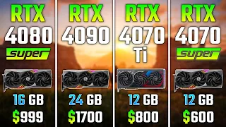 RTX 4080 SUPER vs RTX 4090 vs RTX 4070 Ti vs RTX 4070 SUPER | Test in 7 Games