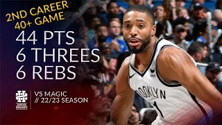 Mikal Bridges 44 pts 6 threes 6 rebs vs Magic 22/23 season