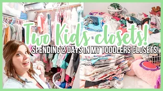 MASSIVE CLOSET CLEAN OUT | KIDS CLOSET DECLUTTER AND ORGANIZE | CLOSET DECLUTTER AND ORGANIZATION