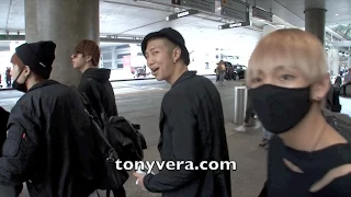 BTS Bangtan Boys with K POP stars land at LAX then take off back home