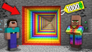 Minecraft NOOB vs PRO: NOOB BOUGHT RAINBOW TUNNEL FOR 1000$ BUT WHERE DOES IT LEAD? 100% trolling