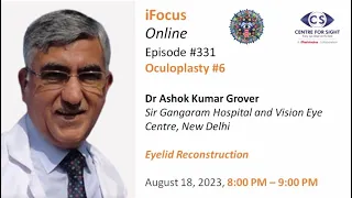 Eyelid Reconstruction by Dr Ashok K Grover, Friday, August 18, 8:00 PM to 9:00 PM